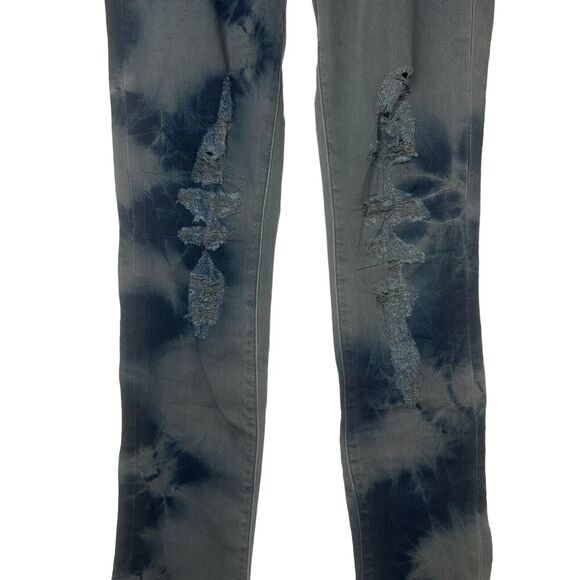 J BRAND Women's Tie Dye Denim Slash Berlin Skinny Distressed Jeans Size 26 - Picture 9 of 13